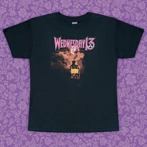 Wednesday 13 Gothic Flower In Vase Graphic Punk Band Tee | Size L